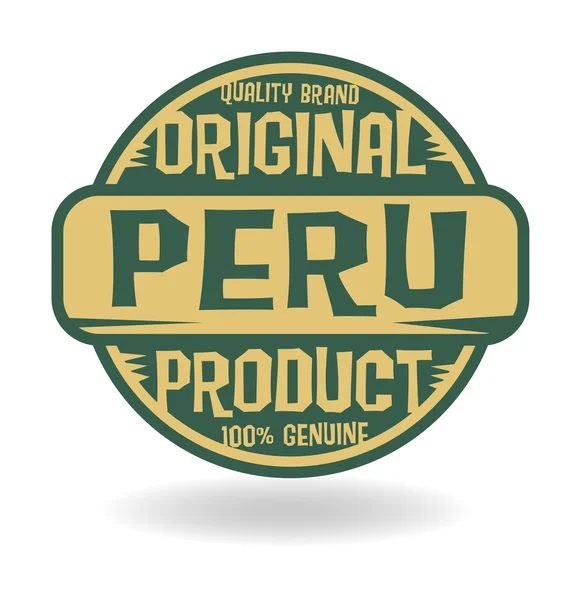 페루의 텍스트 원래 제품과 함께 추상 스탬프 — 스톡 벡터