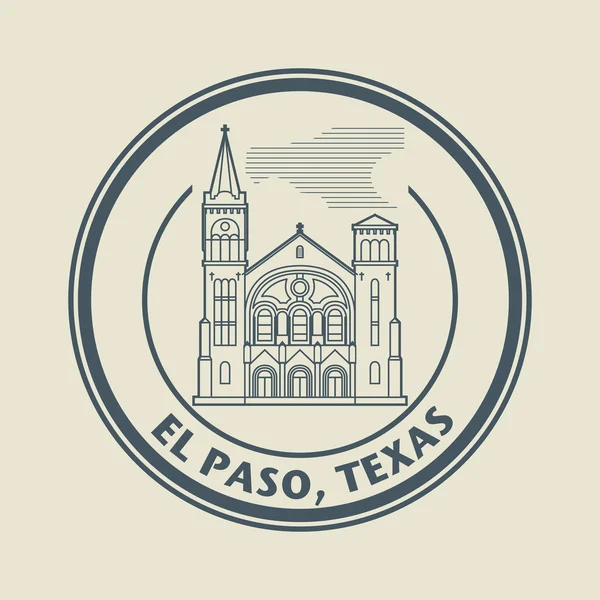 Stamp with name of Texas, El Paso — Stock Vector