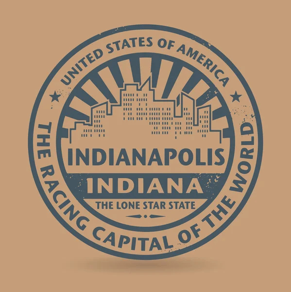 Grunge lastik damga adı Indianapolis, Indiana — Stok Vektör
