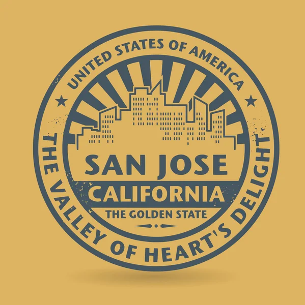 Grunge Rubberstempel met de naam van san jose, Californië — Stockvector