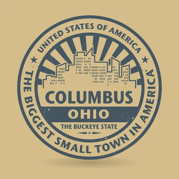 Timbre en caoutchouc Grunge avec le nom de Columbus, Ohio — Image vectorielle