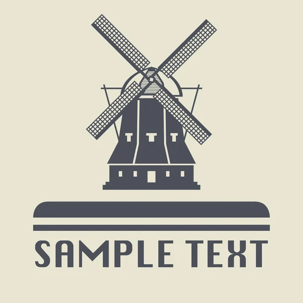 Windmill icon or sign — Stock Vector
