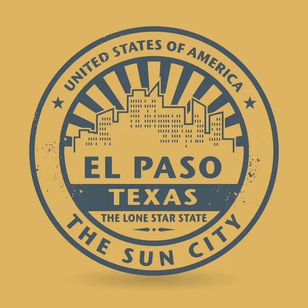 Grunge timbro di gomma con il nome di Texas, El Paso — Vettoriale Stock