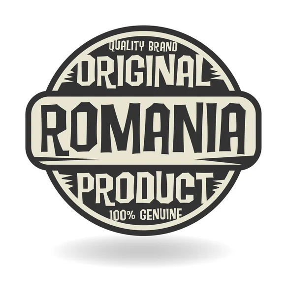Timbro astratto con testo Prodotto originale della Romania — Vettoriale Stock