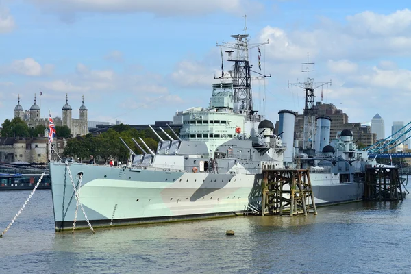 HMS Belfast in London Stock Picture