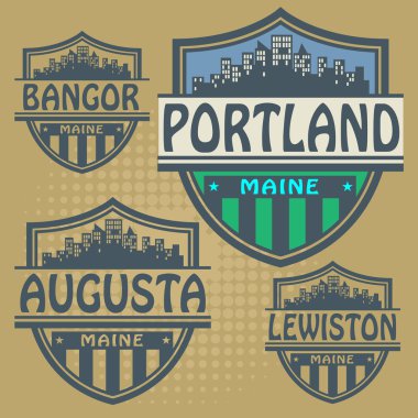 Etiket ile Maine şehirlerin adlarını ayarla