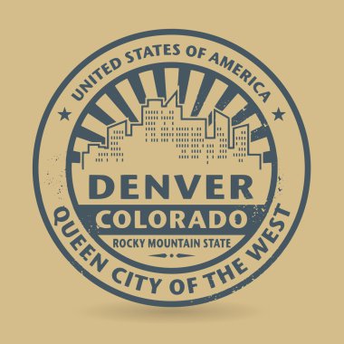 Grunge lastik damgası ile Denver, Colorado adını