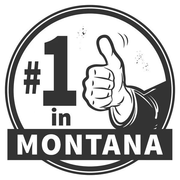 Abstrakter Grunge-Stempel mit Text Nummer eins in montana — Stockvektor