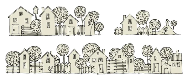 Hand drawing houses — Stock Vector