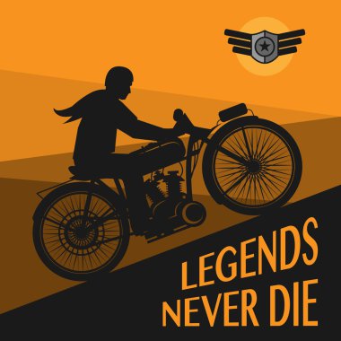 Vintage motosiklet yarış poster