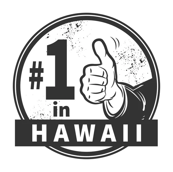 Selo de borracha de grunge abstrato com texto Número Um no Havaí — Vetor de Stock