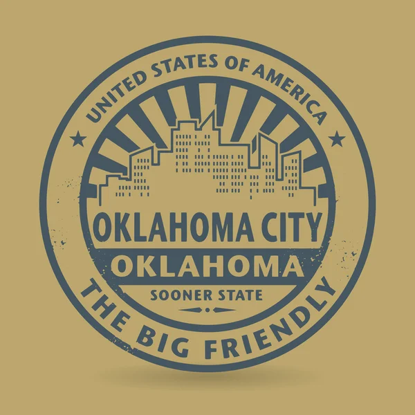Timbre en caoutchouc Grunge avec le nom d'Oklahoma City, Oklahoma — Image vectorielle