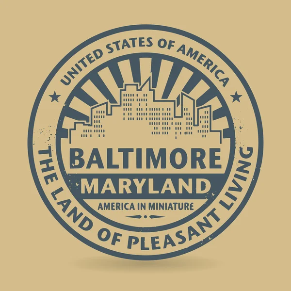 Grunge-Stempel mit Namen von Baltimore, Maryland — Stockvektor