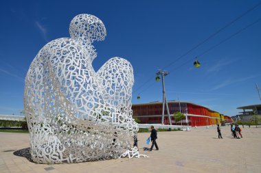 Modern sculpture in Zaragoza clipart