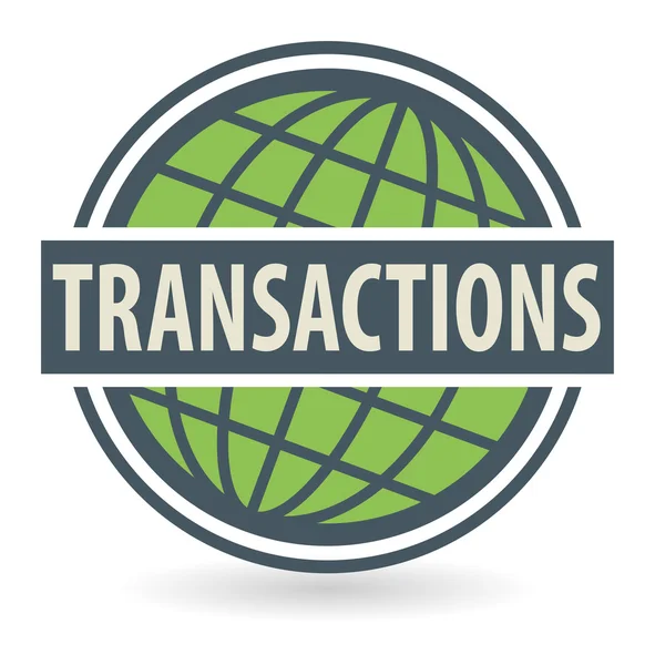 Selo ou rótulo abstrato com o texto Transações — Vetor de Stock