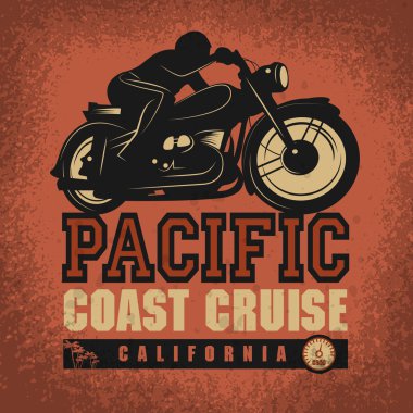 Vintage motosiklet macera poster