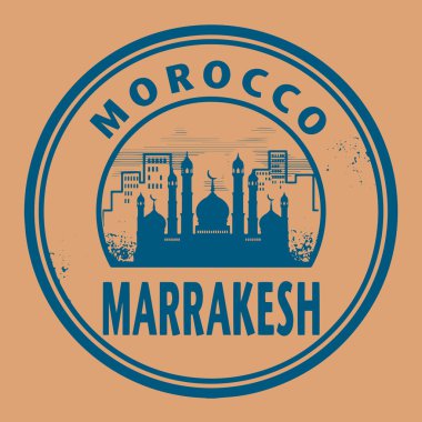 Damga veya etiketi metin Marrakesh, Morocco