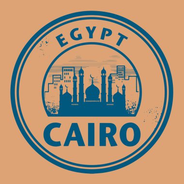Damga veya etiketi metin Cairo, Mısır