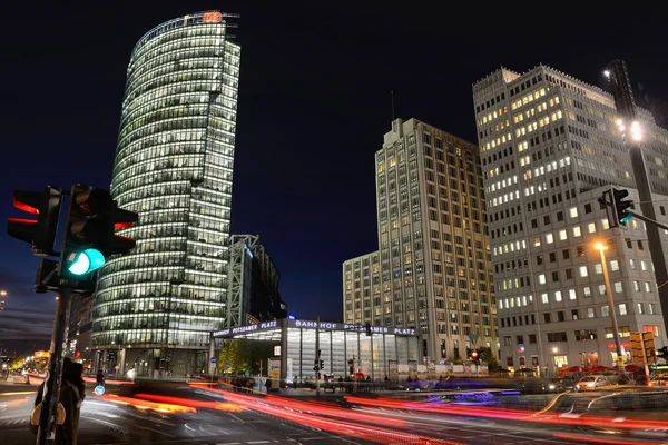 The Potsdamer Platz at night, Berlin — Stock Photo, Image