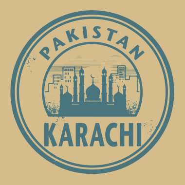 damga veya metin Karaçi, pakistan içinde etiketi