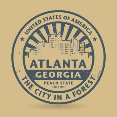 Grunge lastik damgası ile ad-in Atlanta, Georgia