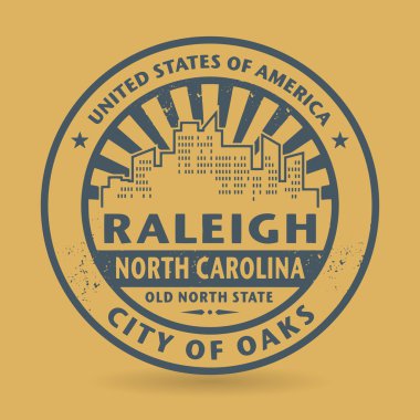 Grunge lastik damga adı Raleigh, North Carolina ile