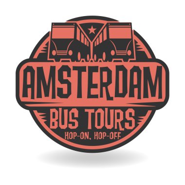 Soyut damga metni Amsterdam, otobüs Turları ile