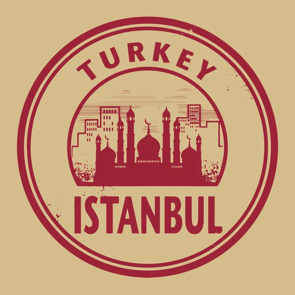 Timbre ou étiquette avec texte Istanbul, Turquie intérieur — Image vectorielle