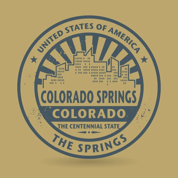 Grunge Rubberstempel met naam van Colorado Springs, Colorado — Stockvector