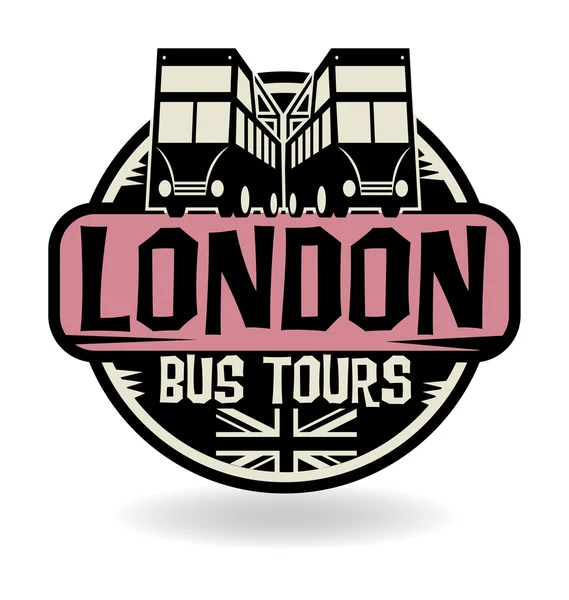 Selo abstrato com texto Londres, Autocarro Tours — Vetor de Stock