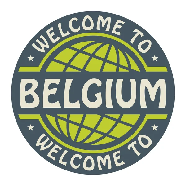 Color stamp with text Welcome to Belgium inside — Stock Vector