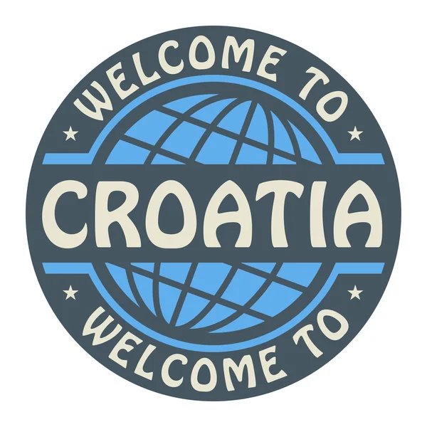 Color stamp with text Welcome to Croatia inside — Stock Vector