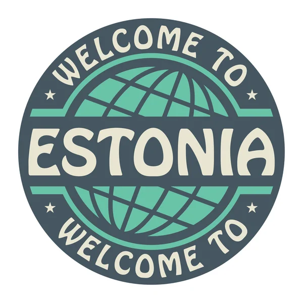 Sello de color con texto Bienvenido a Estonia dentro — Vector de stock