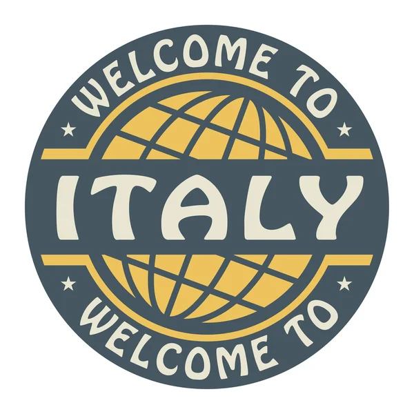 Color stamp with text Welcome to Italy inside — Stock Vector