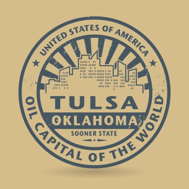 Grunge lastik damgası ile ad-in Tulsa, Oklahoma