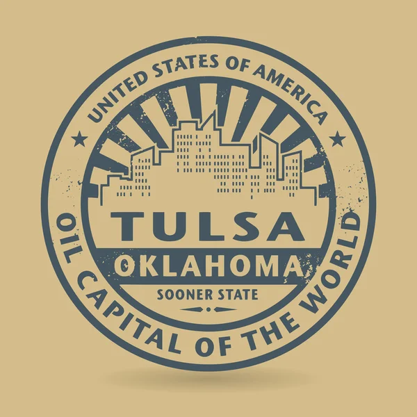 Grunge-Stempel mit dem Namen tulsa, oklahoma — Stockvektor