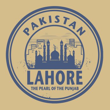 Stamp or label with text Lahore, Pakistan inside clipart