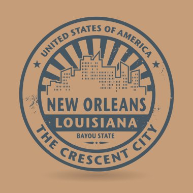 Grunge lastik damgası New Orleans, Louisiana adı ile