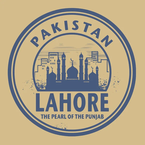 Stempel oder Etikett mit Text lahore, Pakistan innen — Stockvektor