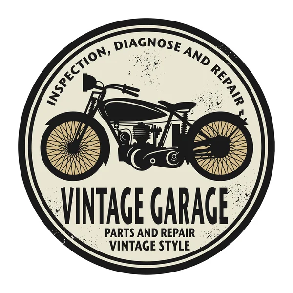 Grunge sello de goma con las palabras Vintage Garage — Vector de stock