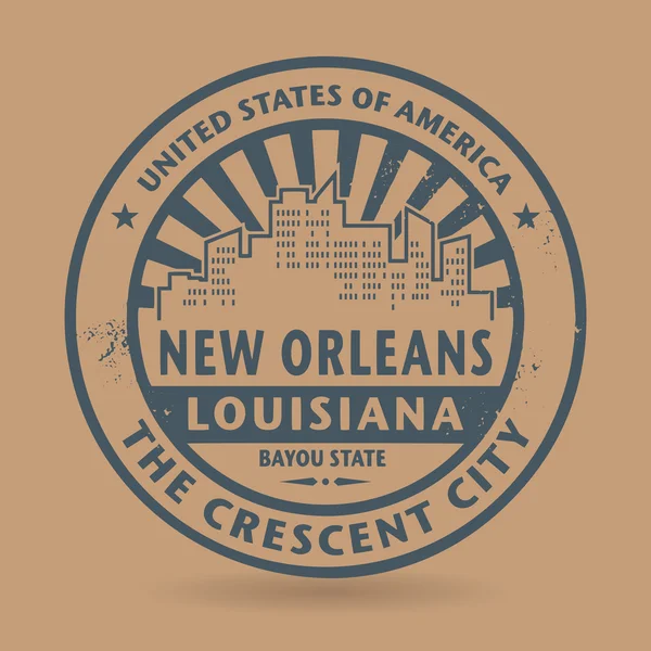 Sello de goma grunge con nombre de Nueva Orleans, Louisiana — Vector de stock