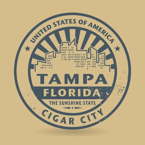 Grunge Rubberstempel met naam van Tampa, Florida — Stockvector