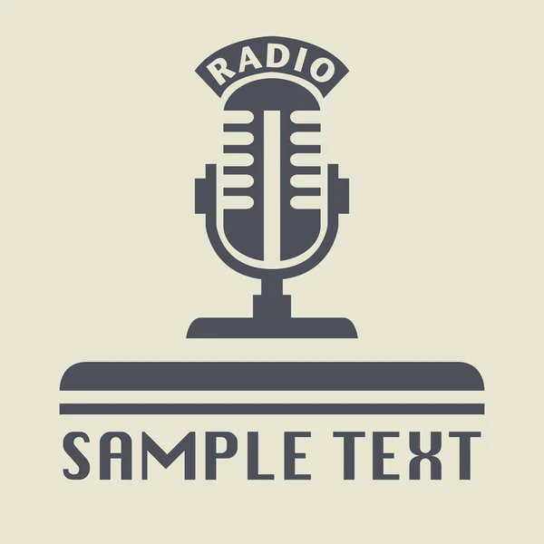 Radio microphone icon or sign — Stock Vector