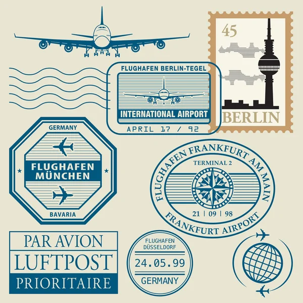 Travel stamps set — Stock Vector