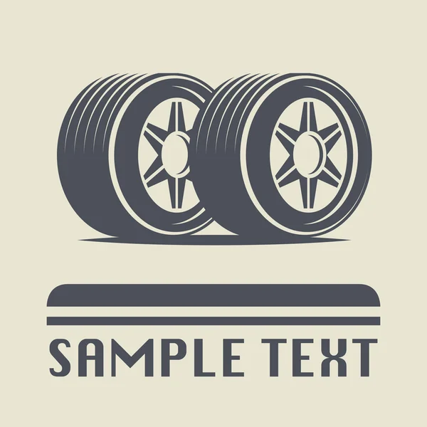 Icono de rueda de coche o signo — Vector de stock
