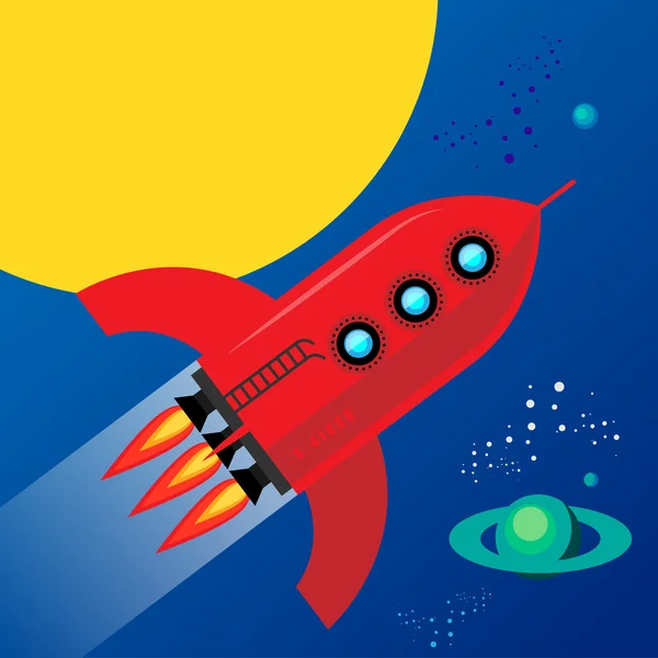 Rocket in space — Stock Vector