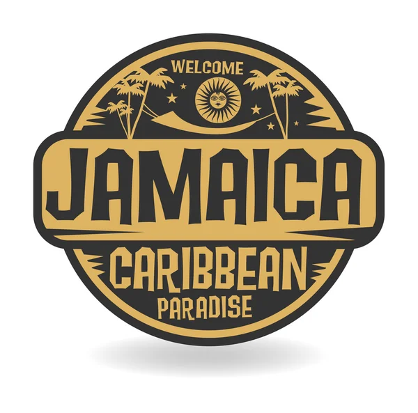 Stempel of label met de naam van Jamaica — Stockvector