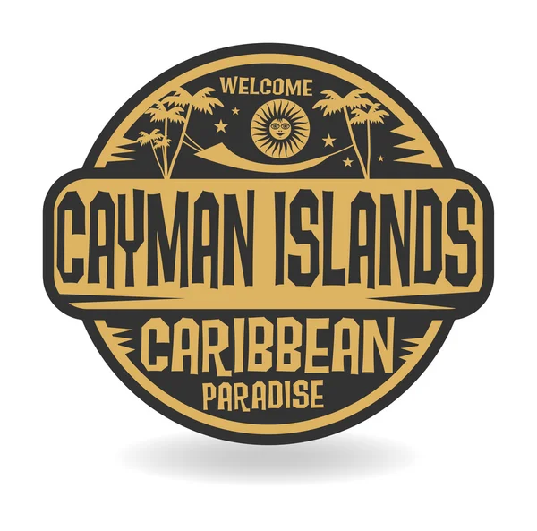 Stamp or label with the name of Cayman Islands — Stock Vector