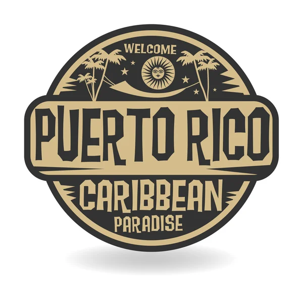 Stamp or label with the name of Puerto Rico — Stock Vector