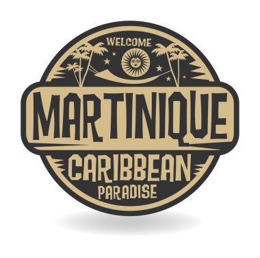 Stamp or label with the name of Martinique clipart